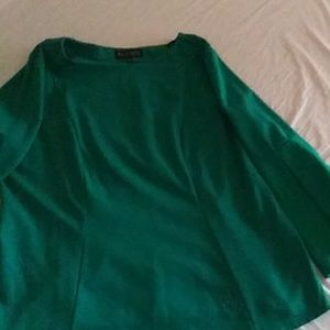 Kelly Green Bell Sleeve Blouse